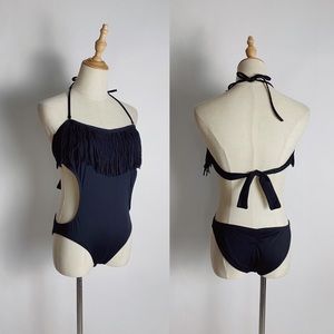 L* SPACE Fringe Monokini Black Small